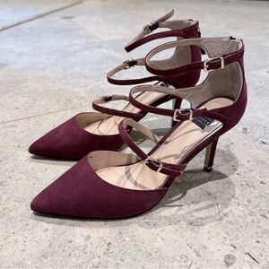 Multi-strap Heels in Wine, WHBM, Size 9, Never Worn